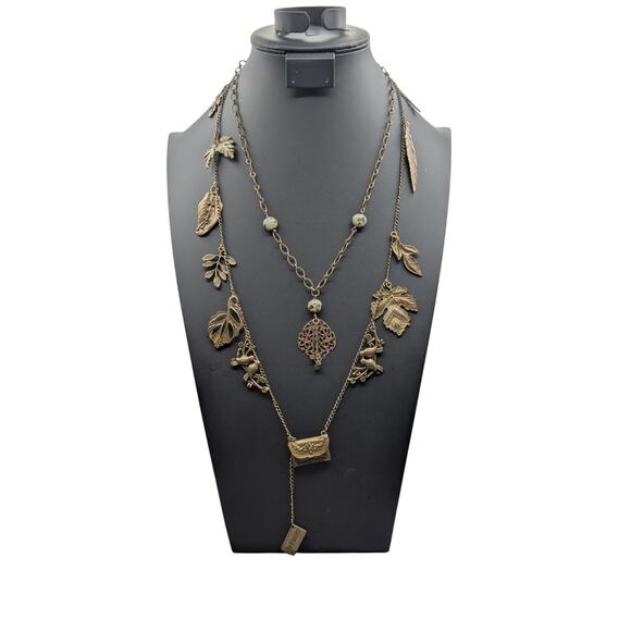 Jet'aime VTG Brass Necklace & Made to Look Antique Filigree Pendant Necklace Lot - Picture 15 of 15